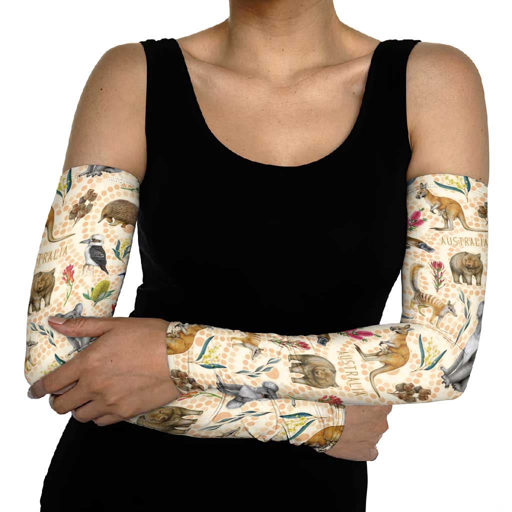 Australia Native Animals Arm Sleeves Aussie Aboriginal Art Seamless Vibes - Aussie Hoodie