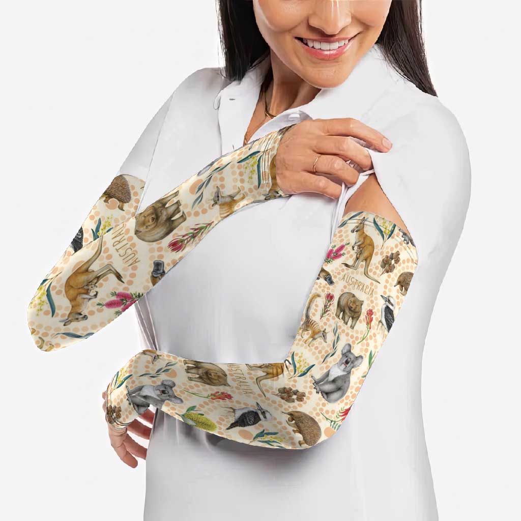 Australia Native Animals Arm Sleeves Aussie Aboriginal Art Seamless Vibes - Aussie Hoodie