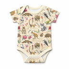 Australia Native Animals Baby Onesie Aussie Aboriginal Art Seamless Vibes