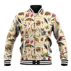 Australia Native Animals Baseball Jacket Aussie Aboriginal Art Seamless Vibes - Aussie Hoodie