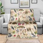 Australia Native Animals Blanket Aussie Aboriginal Art Seamless Vibes - Aussie Hoodie