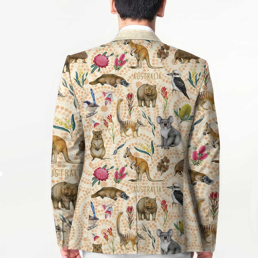 Australia Native Animals Blazer Aussie Aboriginal Art Seamless Vibes - Aussie Hoodie