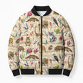 Australia Native Animals Bomber Puffer Jacket Aussie Aboriginal Art Seamless Vibes - Aussie Hoodie
