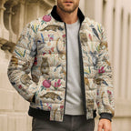 Australia Native Animals Bomber Puffer Jacket Aussie Aboriginal Art Seamless Vibes - Aussie Hoodie