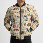 Australia Native Animals Bomber Puffer Jacket Aussie Aboriginal Art Seamless Vibes - Aussie Hoodie