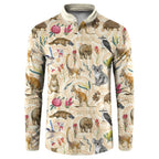Australia Native Animals Button Sweatshirt Aussie Aboriginal Art Seamless Vibes - Aussie Hoodie
