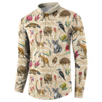 Australia Native Animals Button Sweatshirt Aussie Aboriginal Art Seamless Vibes - Aussie Hoodie