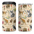Australia Native Animals 4 in 1 Can Cooler Tumbler Aussie Aboriginal Art Seamless Vibes - Aussie Hoodie