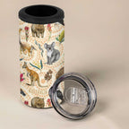 Australia Native Animals 4 in 1 Can Cooler Tumbler Aussie Aboriginal Art Seamless Vibes - Aussie Hoodie