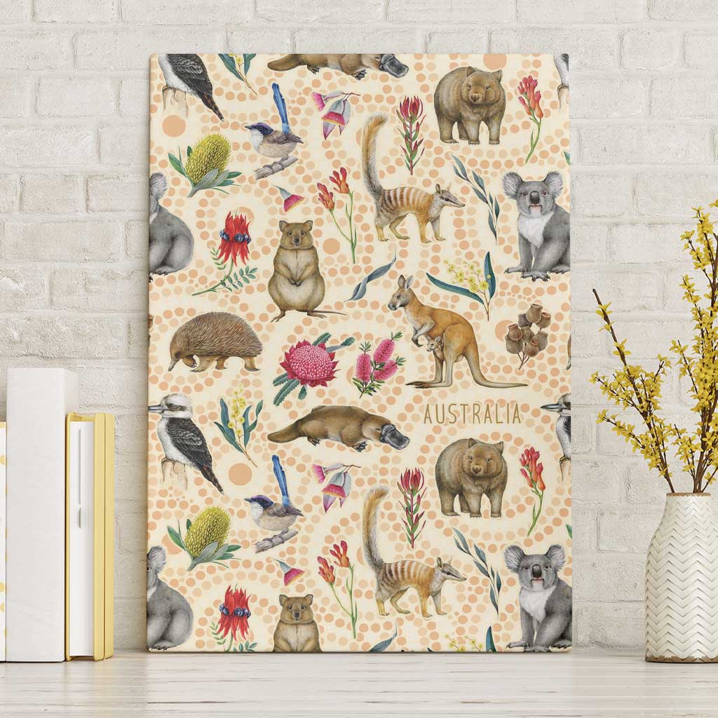 Australia Native Animals Canvas Wall Art Aussie Aboriginal Art Seamless Vibes - Aussie Hoodie
