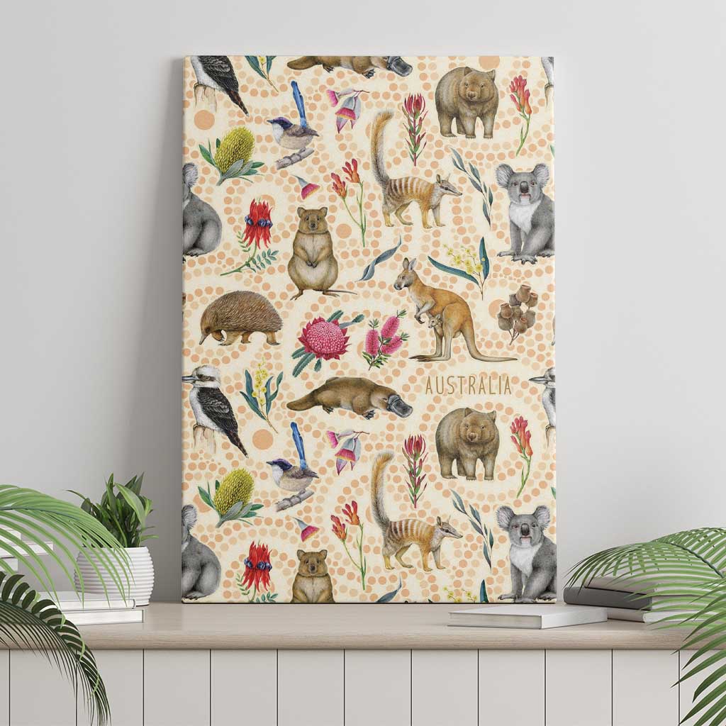 Australia Native Animals Canvas Wall Art Aussie Aboriginal Art Seamless Vibes - Aussie Hoodie