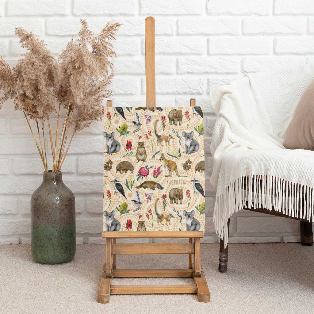 Australia Native Animals Canvas Wall Art Aussie Aboriginal Art Seamless Vibes - Aussie Hoodie