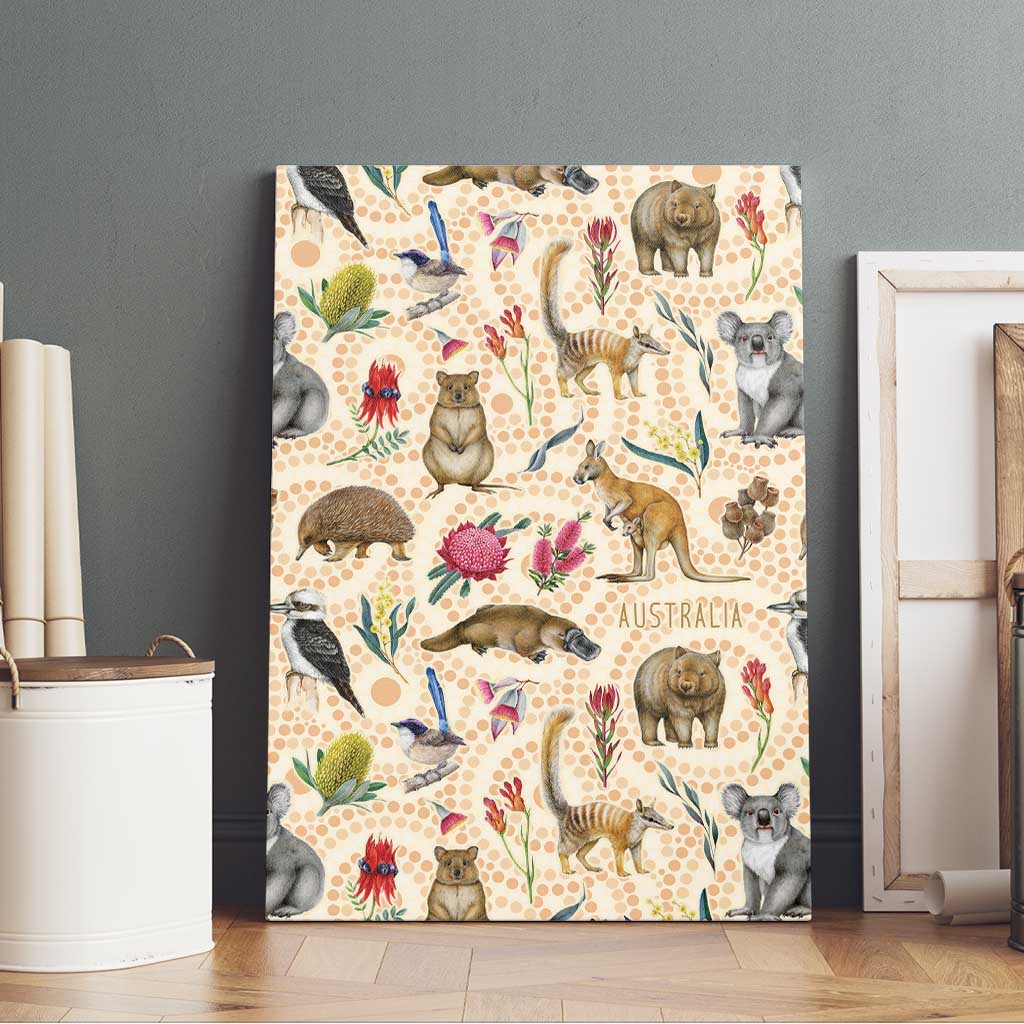 Australia Native Animals Canvas Wall Art Aussie Aboriginal Art Seamless Vibes - Aussie Hoodie