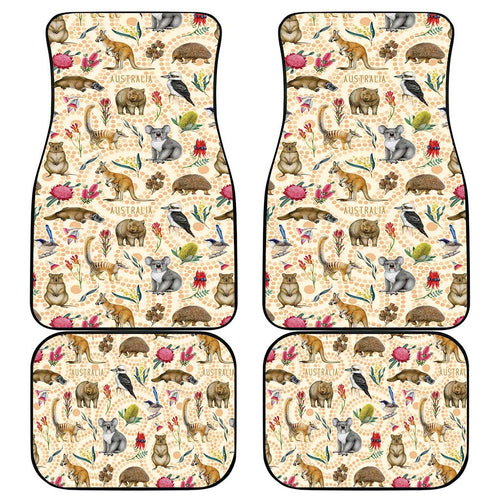 Australia Native Animals Car Mats Aussie Aboriginal Art Seamless Vibes - Aussie Hoodie