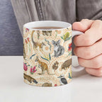 Australia Native Animals Ceramic Mug Aussie Aboriginal Art Seamless Vibes - Aussie Hoodie