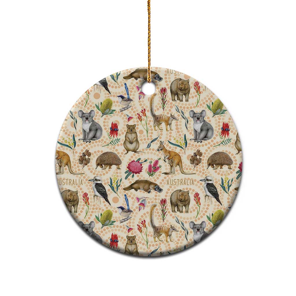 Australia Native Animals Ceramic Ornament Aussie Aboriginal Art Seamless Vibes - Aussie Hoodie