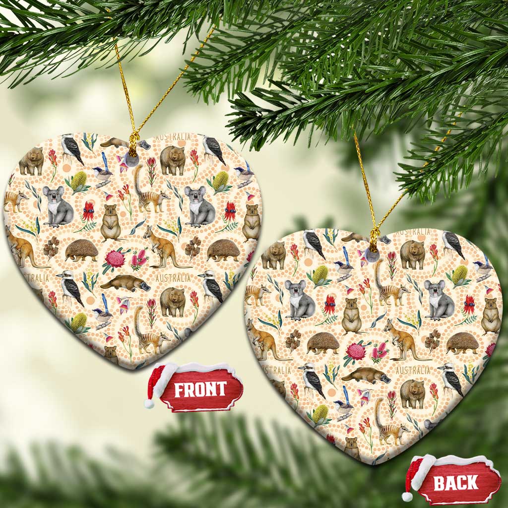 Australia Native Animals Ceramic Ornament Aussie Aboriginal Art Seamless Vibes - Aussie Hoodie