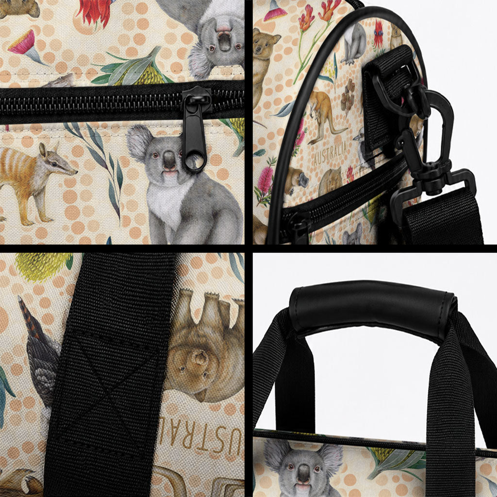 Australia Native Animals Duffle Bag Aussie Aboriginal Art Seamless Vibes