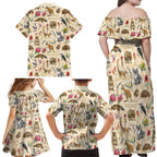 Australia Native Animals Family Matching Off Shoulder Maxi Dress and Hawaiian Shirt Aussie Aboriginal Art Seamless Vibes - Aussie Hoodie