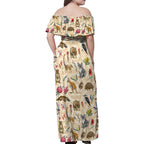 Australia Native Animals Family Matching Off Shoulder Maxi Dress and Hawaiian Shirt Aussie Aboriginal Art Seamless Vibes - Aussie Hoodie
