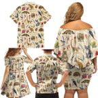 Australia Native Animals Family Matching Off Shoulder Short Dress and Hawaiian Shirt Aussie Aboriginal Art Seamless Vibes - Aussie Hoodie