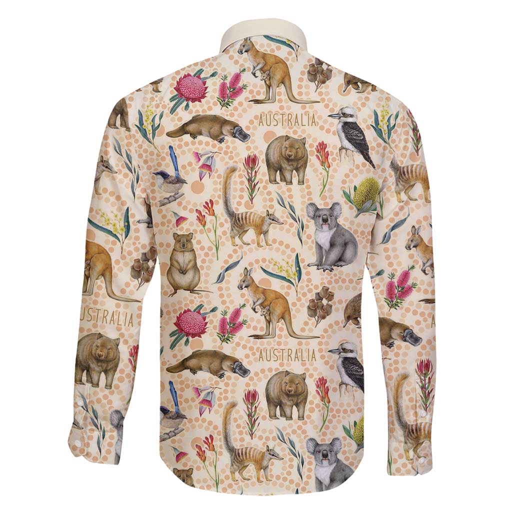 Australia Native Animals Family Matching Off Shoulder Short Dress and Hawaiian Shirt Aussie Aboriginal Art Seamless Vibes - Aussie Hoodie