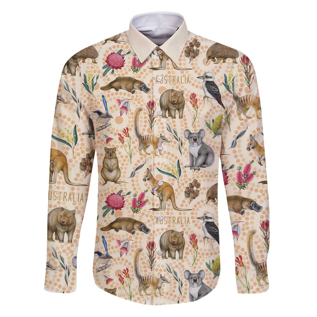 Australia Native Animals Family Matching Puletasi and Hawaiian Shirt Aussie Aboriginal Art Seamless Vibes - Aussie Hoodie