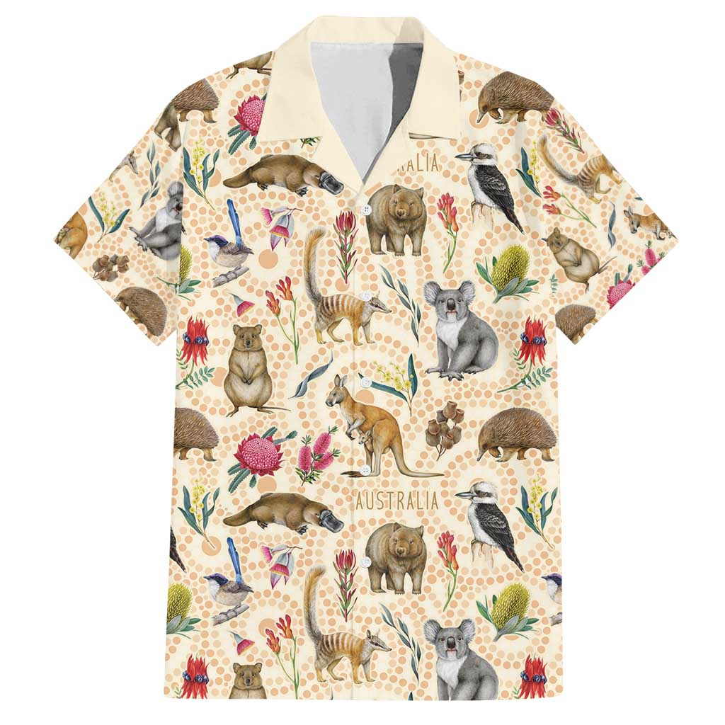 Australia Native Animals Family Matching Summer Maxi Dress and Hawaiian Shirt Aussie Aboriginal Art Seamless Vibes - Aussie Hoodie