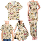 Australia Native Animals Family Matching Tank Maxi Dress and Hawaiian Shirt Aussie Aboriginal Art Seamless Vibes - Aussie Hoodie