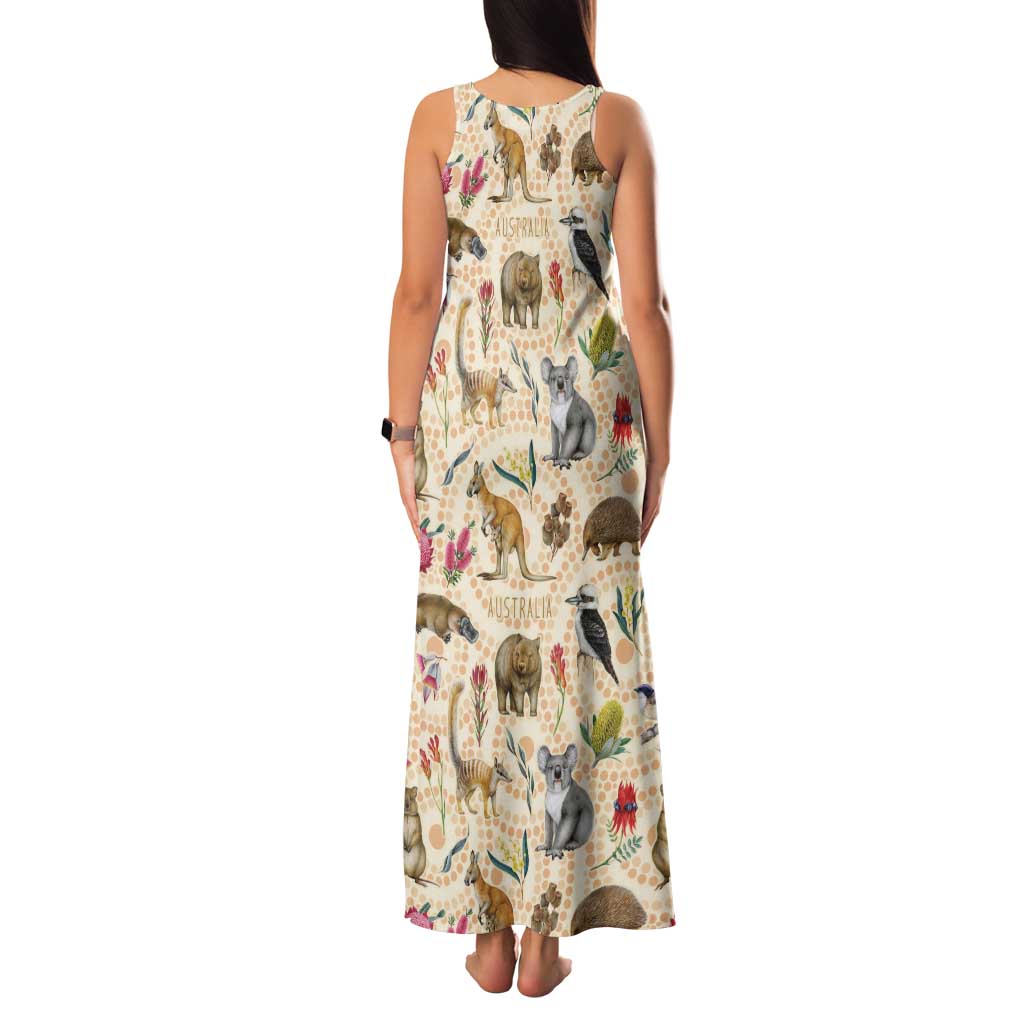 Australia Native Animals Family Matching Tank Maxi Dress and Hawaiian Shirt Aussie Aboriginal Art Seamless Vibes - Aussie Hoodie
