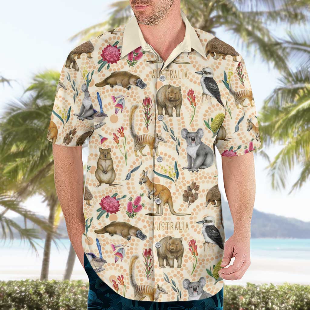 Australia Native Animals Hawaiian Shirt Aussie Aboriginal Art Seamless Vibes - Aussie Hoodie