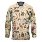 Australia Native Animals Hockey Jersey Aussie Aboriginal Art Seamless Vibes - Aussie Hoodie