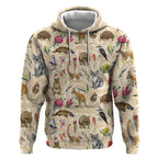 Australia Native Animals Hoodie Aussie Aboriginal Art Seamless Vibes - Aussie Hoodie