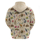 Australia Native Animals Hoodie Aussie Aboriginal Art Seamless Vibes - Aussie Hoodie