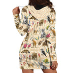 Australia Native Animals Hoodie Dress Aussie Aboriginal Art Seamless Vibes - Aussie Hoodie
