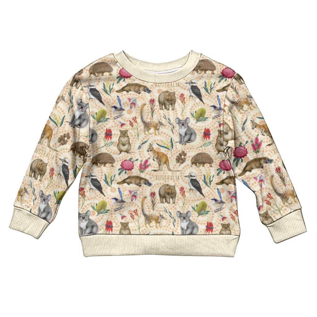 Australia Native Animals Kid Ugly Christmas Sweater Aussie Aboriginal Art Seamless Vibes - Aussie Hoodie