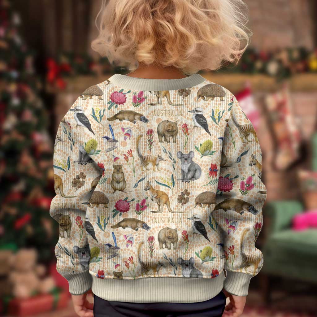 Australia Native Animals Kid Ugly Christmas Sweater Aussie Aboriginal Art Seamless Vibes - Aussie Hoodie