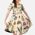 Australia Native Animals Kid Short Sleeve Dress Aussie Aboriginal Art Seamless Vibes - Aussie Hoodie