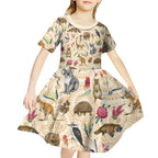 Australia Native Animals Kid Short Sleeve Dress Aussie Aboriginal Art Seamless Vibes - Aussie Hoodie