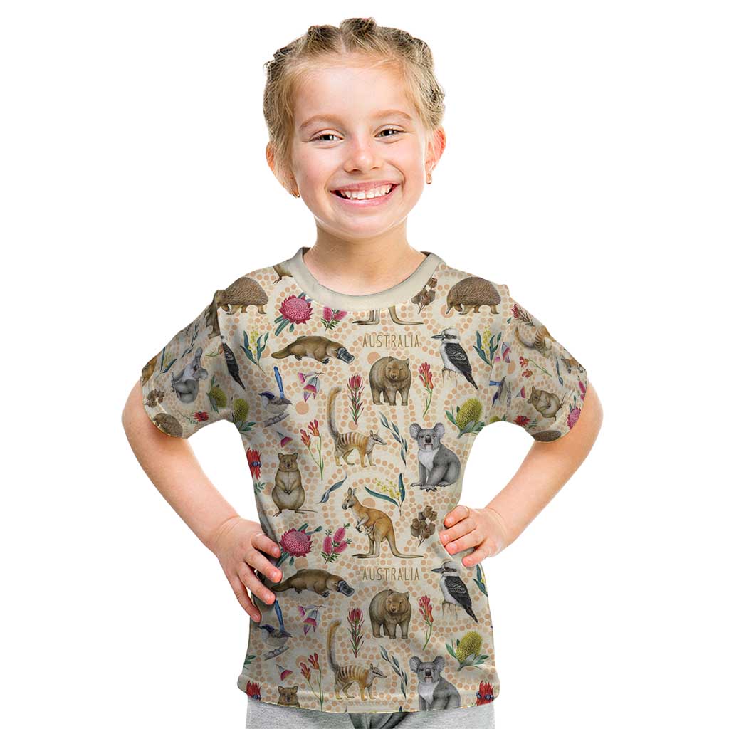 Australia Native Animals Kid T Shirt Aussie Aboriginal Art Seamless Vibes - Aussie Hoodie