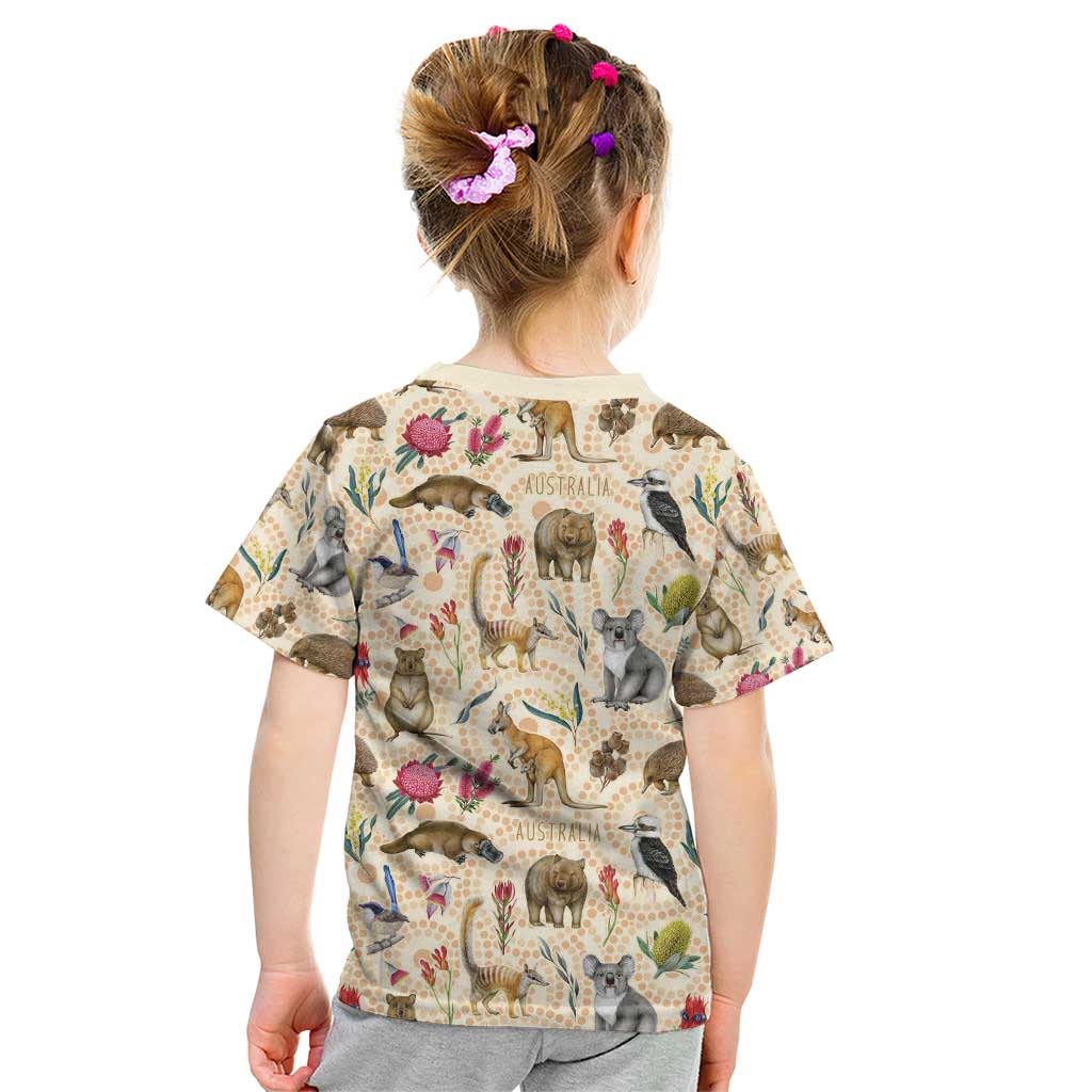 Australia Native Animals Kid T Shirt Aussie Aboriginal Art Seamless Vibes - Aussie Hoodie