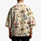 Australia Native Animals Kimono Aussie Aboriginal Art Seamless Vibes - Aussie Hoodie