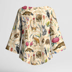 Australia Native Animals Kimono Sleeve Blouse Aussie Aboriginal Art Seamless Vibes - Aussie Hoodie
