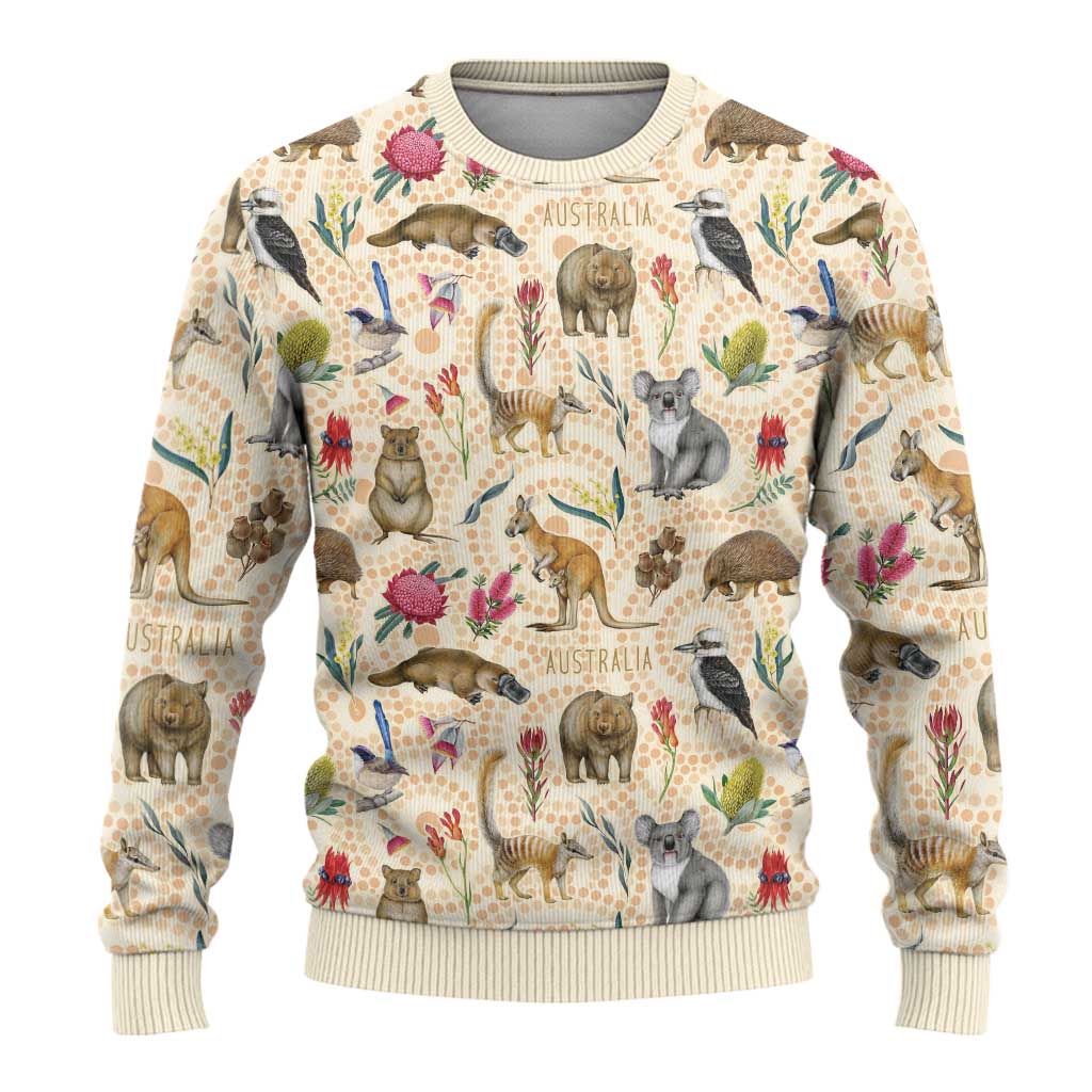Australia Native Animals Ugly Christmas Sweater Aussie Aboriginal Art Seamless Vibes - Aussie Hoodie
