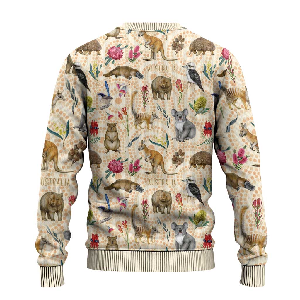 Australia Native Animals Ugly Christmas Sweater Aussie Aboriginal Art Seamless Vibes - Aussie Hoodie