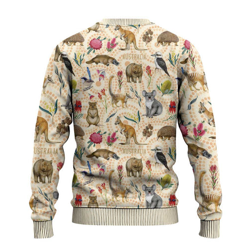 Australia Native Animals Ugly Christmas Sweater Aussie Aboriginal Art Seamless Vibes - Aussie Hoodie