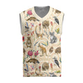Australia Native Animals Christmas Knitted V-Neck Vest Aussie Aboriginal Art Seamless Vibes - Aussie Hoodie