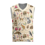 Australia Native Animals Christmas Knitted V-Neck Vest Aussie Aboriginal Art Seamless Vibes - Aussie Hoodie