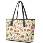 Australia Native Animals Leather Tote Bag Aussie Aboriginal Art Seamless Vibes - Aussie Hoodie