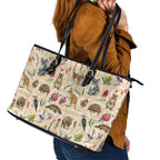 Australia Native Animals Leather Tote Bag Aussie Aboriginal Art Seamless Vibes - Aussie Hoodie